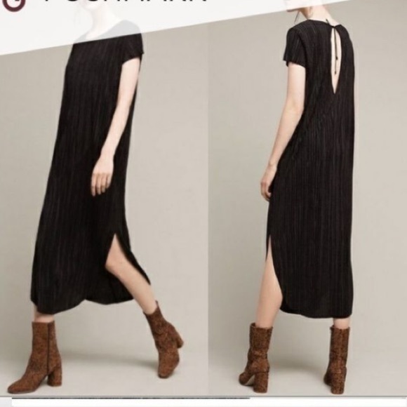SABINA Musayev Revolve Anthro black textured open weave midi dress size small - Picture 1 of 13